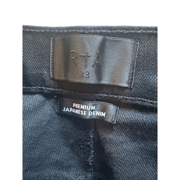 RtA Raw Hem Ankle Jeans in Black Japanese Denim - Picture 7 of 7